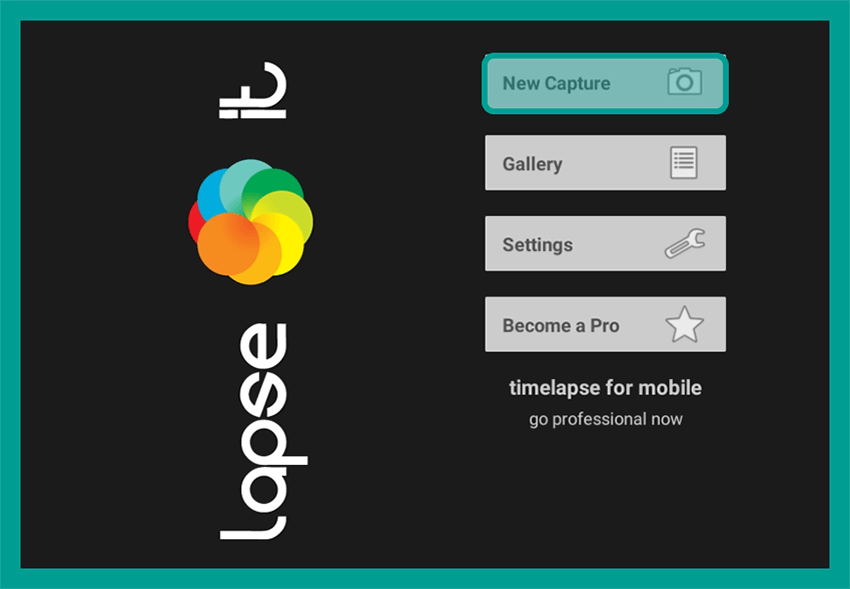 Menu New Capture di Lapse It