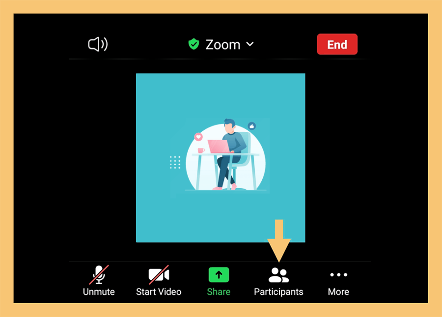 Tombol Participants di Zoom Android