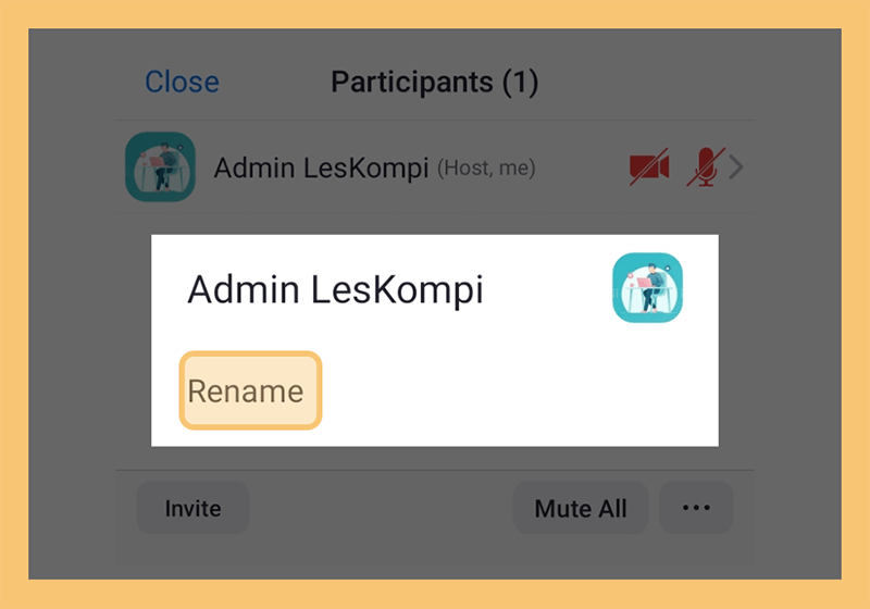 Opsi Rename di Zoom Android