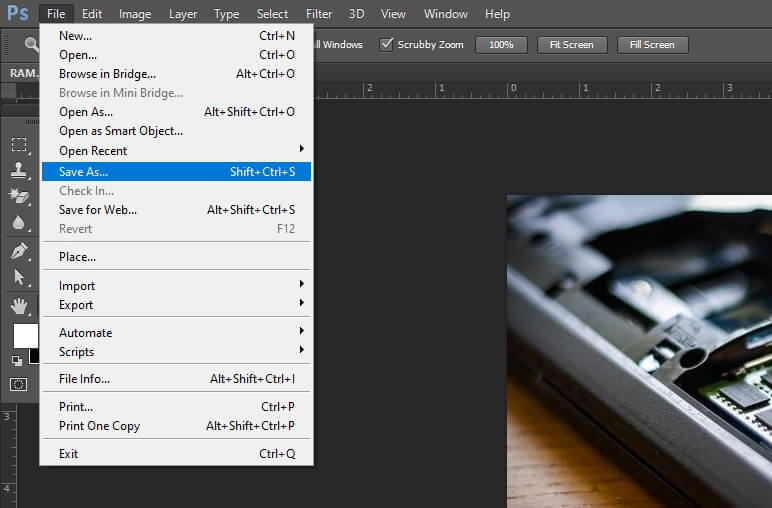 Simpan Hasil Foto Photoshop