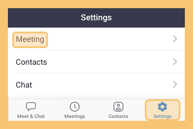Menu Meeting di Zoom Android