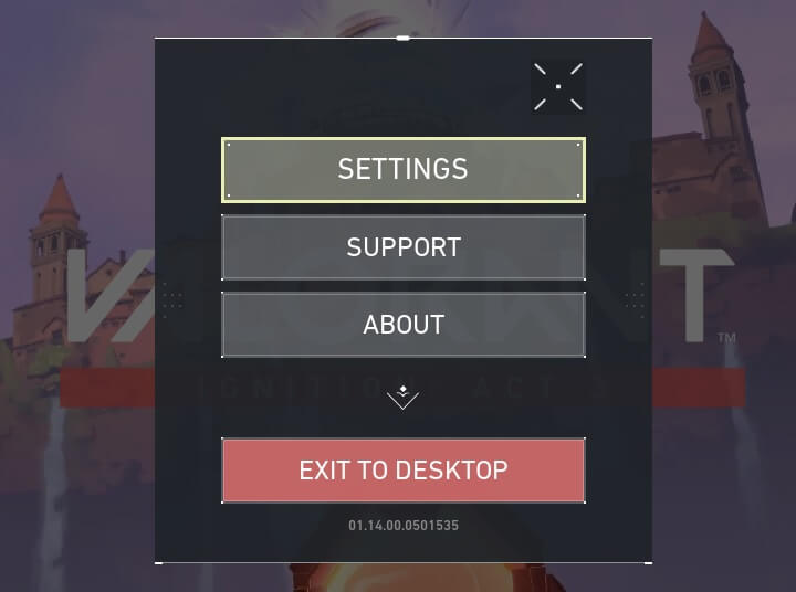 Menu Settings Game