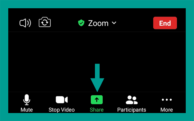 Tombol Share di Zoom Android