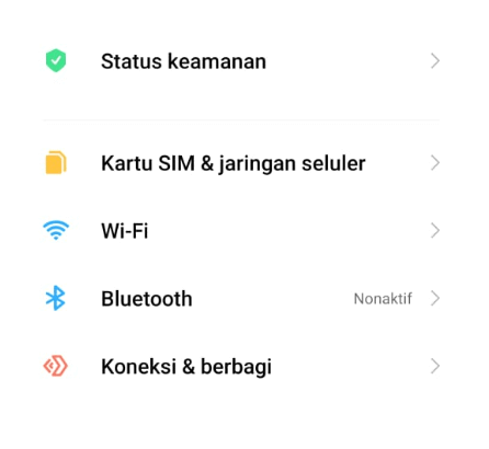 Pengaturan Kartu SIM dan Jaringan