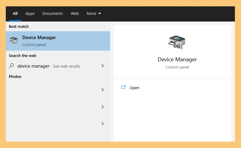 Menu Device Manager Windows