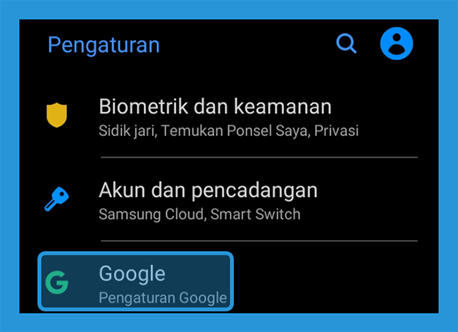 Opsi Setting Google di Android