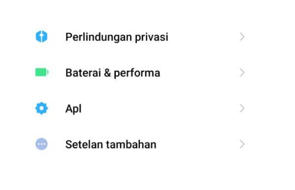 Menu Aplikasi di Setelan Android