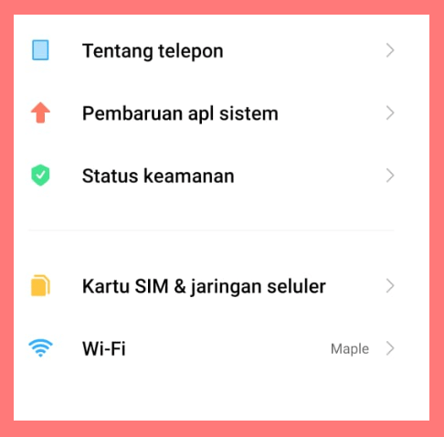 Setting Jaringan HP