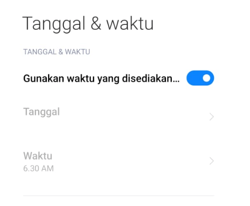 Setting Waktu dan Tanggal HP