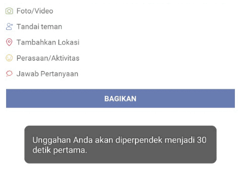 Pesan Video Terpotong di Facebook Lite