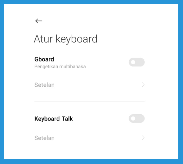 Contoh Pilih Keyboard Xiaomi