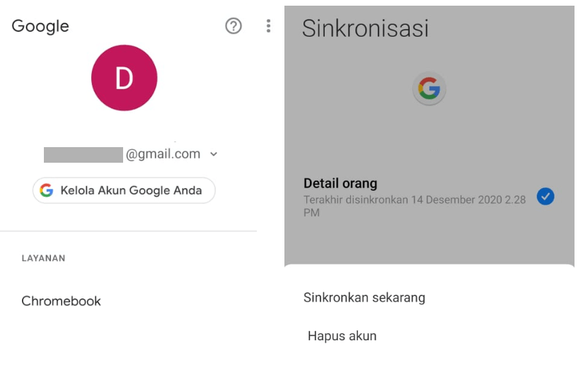 Sinkronisasi Ulang Kontak di Email