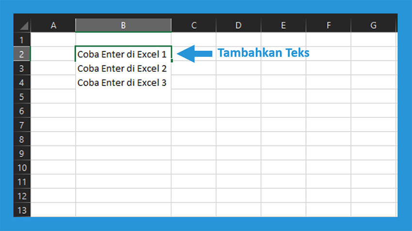 Tambahkan Teks Lain di Excel