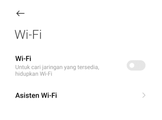 Nyalakan WiFi Lewat Setelan HP