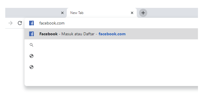 Alamat FB di Browser