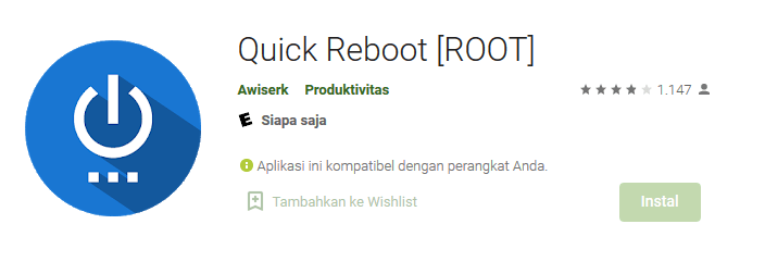 Aplikasi Quick Reboot Playstore