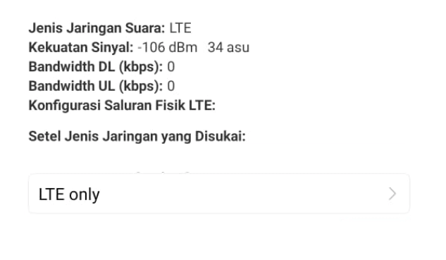 Atur LTE Memakai Kode Dial