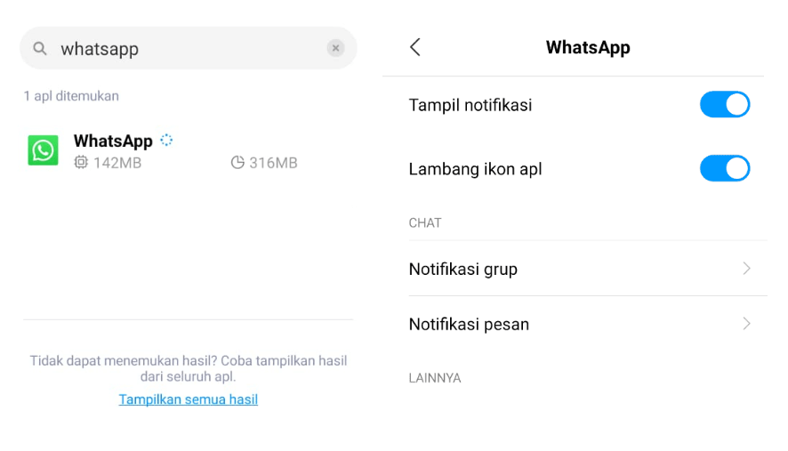 Mengatur Pemberitahuan WA di Setelan HP