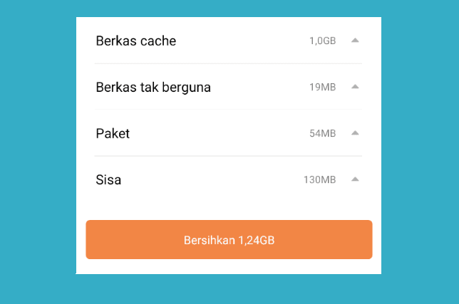 Menu Bersihkan Cache