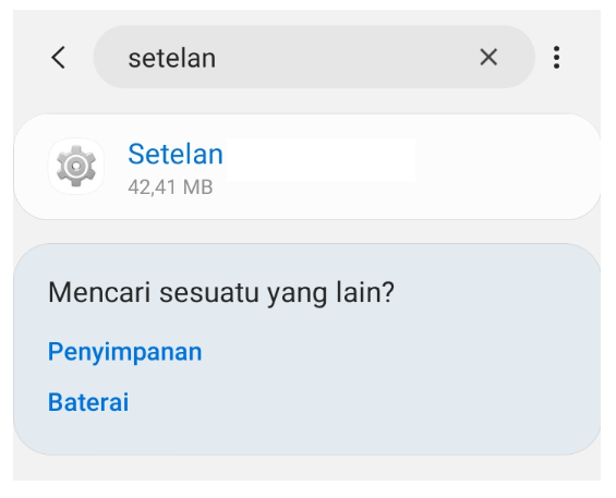 Cari dan Buka Aplikasi Setelan