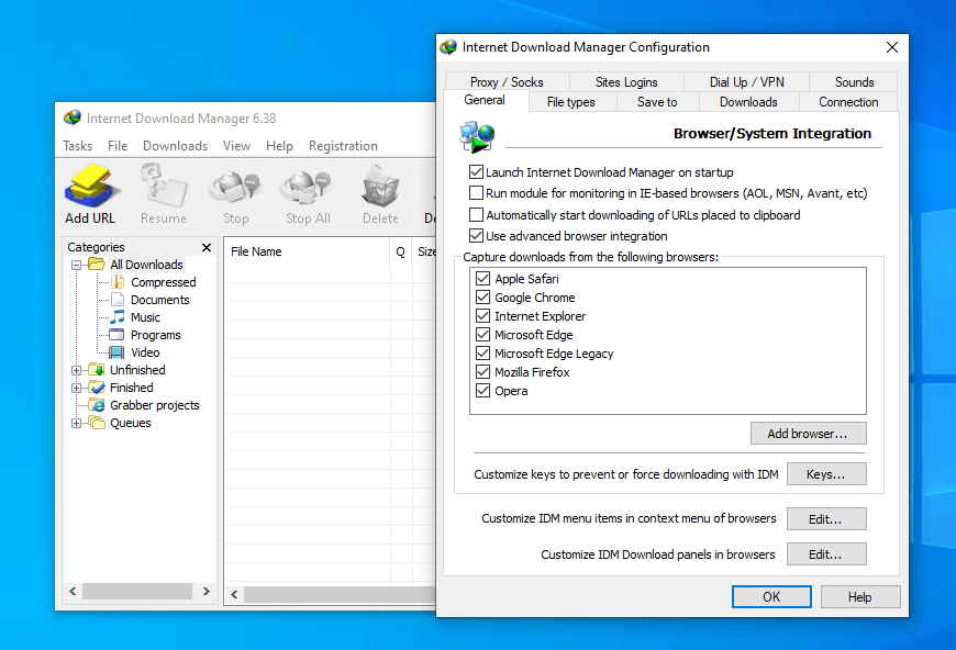 Cek Setting IDM Browser