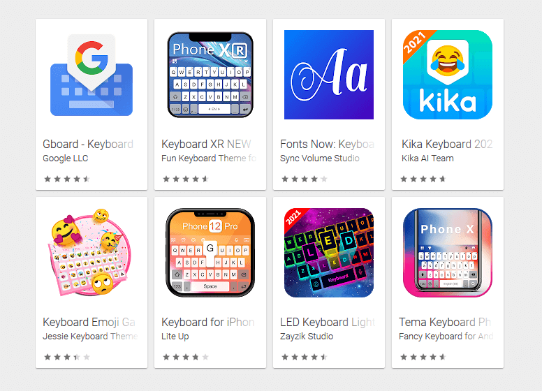 Contoh Aplikasi Keyboard di Playstore