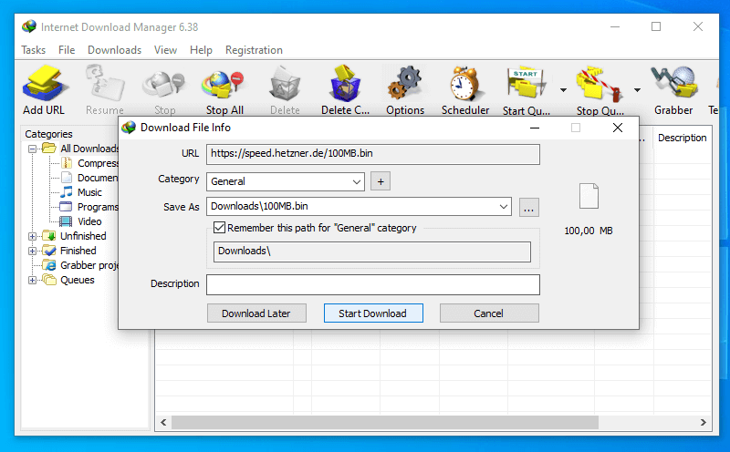 Contoh Proses Download IDM