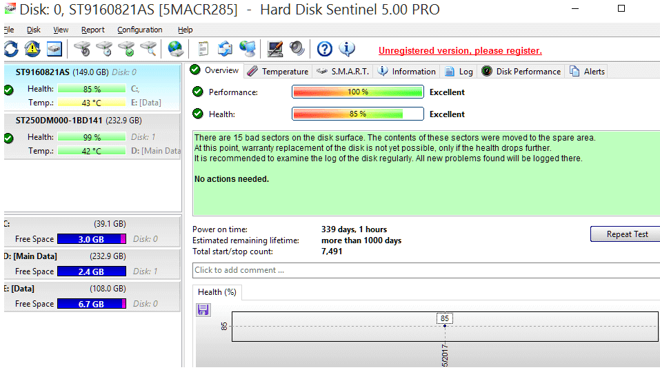 Cek di Disk Sentinel