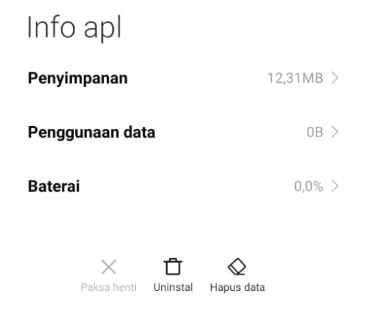 Opsi Uninstall Aplikasi HP