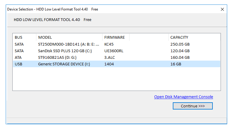 Contoh Low Level Format Flashdisk di Windows