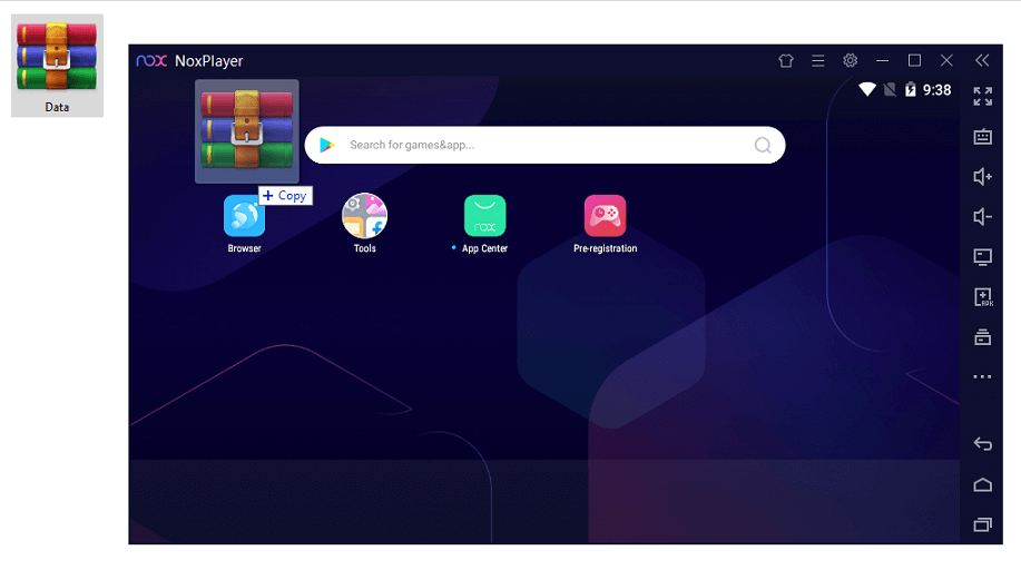 Salin Data ke Aplikasi Nox dari PC