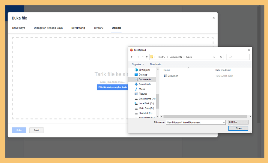 Upload Dokumen ke Google Docs
