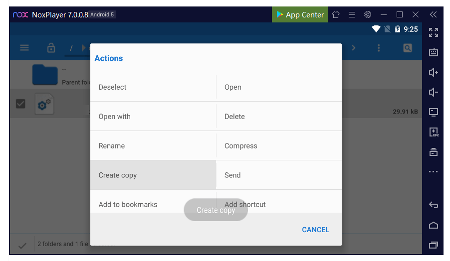 Create Copy di Nox