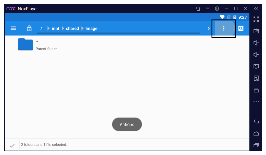 Folder Shared di Aplikasi Nox