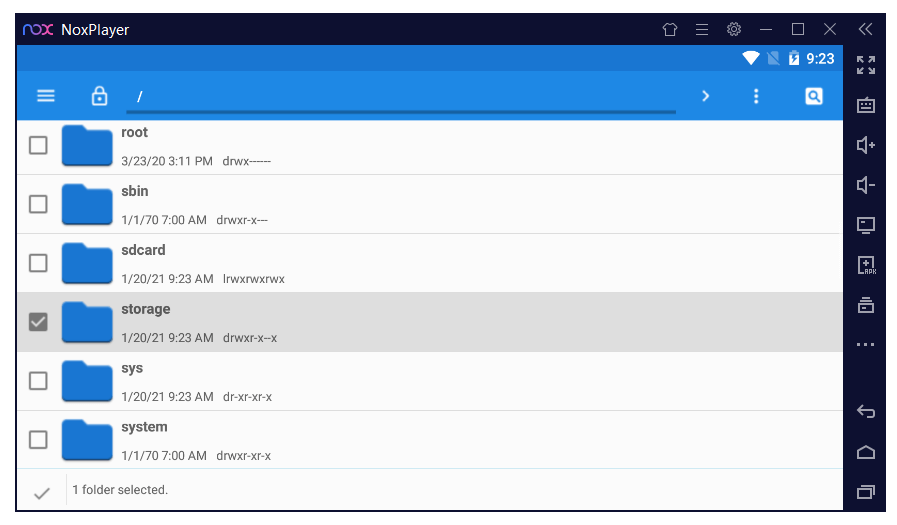 Folder Storage Nox Player