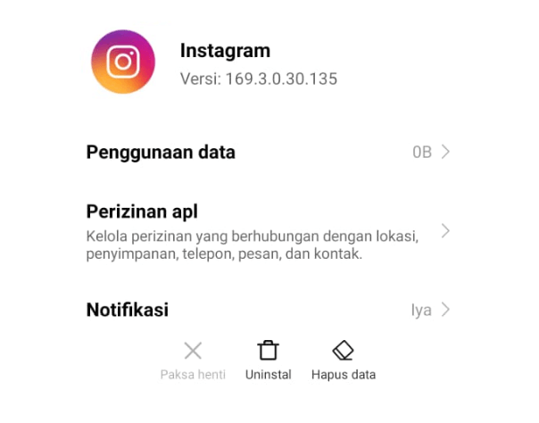 Paksa Berhenti Aplikasi IG