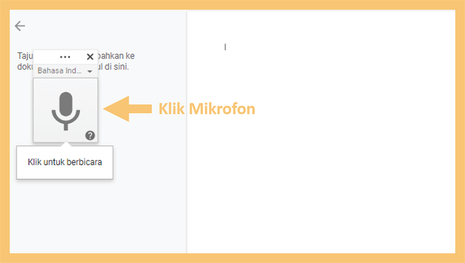 Icon Mic di Voice Typing