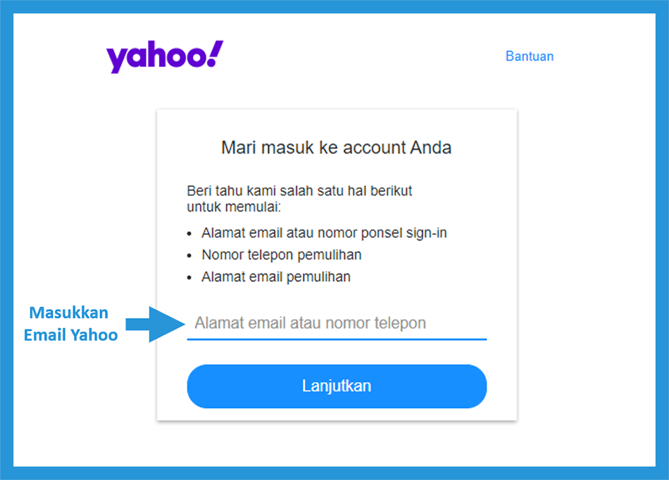 Masukkan Email Yahoo