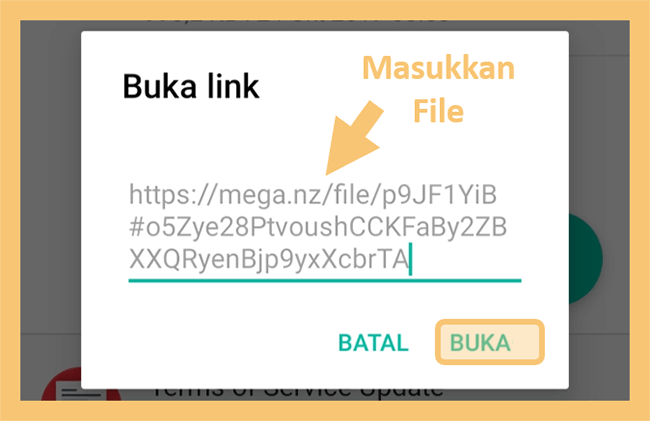 Contoh Link File di Aplikasi Mega