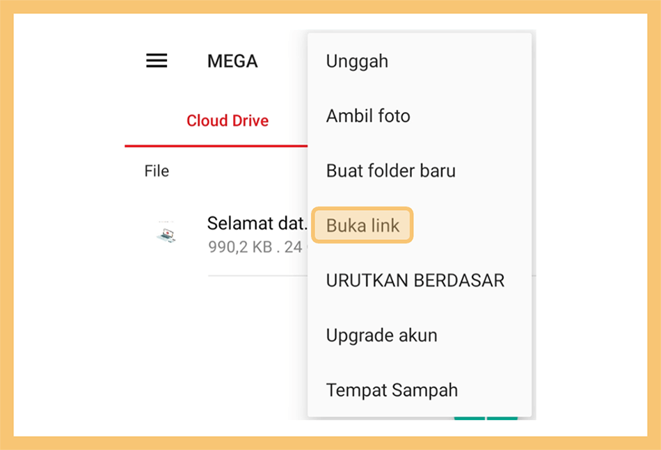 Buka Link di Aplikasi Mega