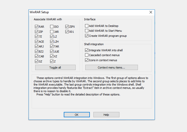 Atur Format di Winrar
