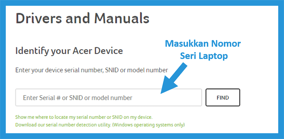 Mencari Nomor Seri Laptop di Situs