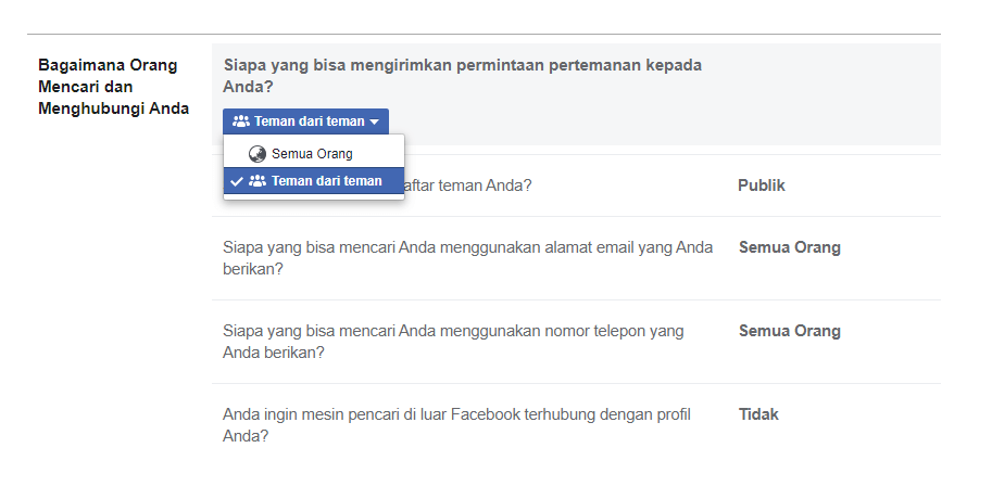 Atur Facebook Jadi Tidak Bisa Ditambah