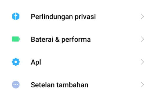 Menu Aplikasi di HP