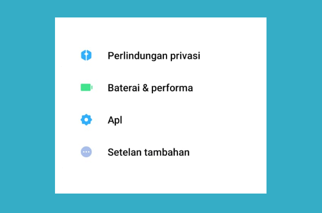 Menu Setelan Aplikasi