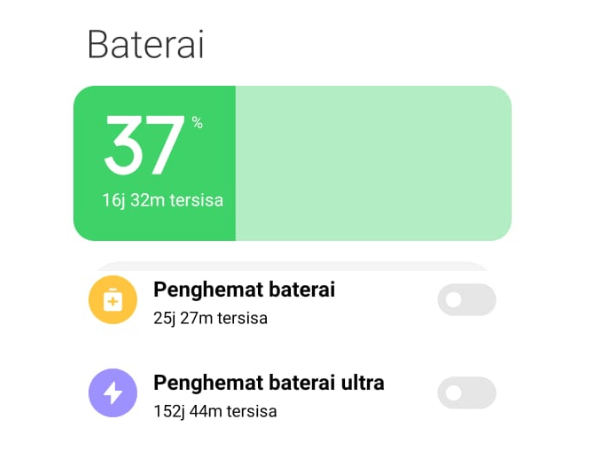 Nonaktifkan Penghemat Baterai