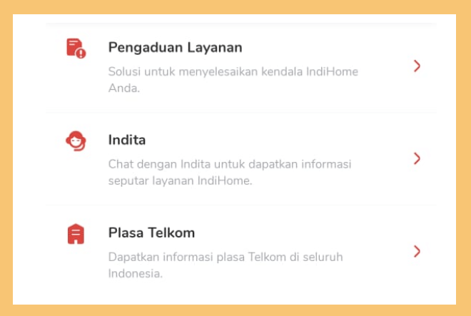 Opsi Komplain IndiHome di Aplikasi