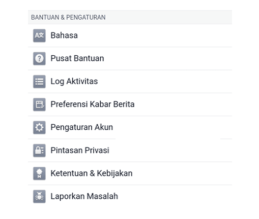 Buka Pengaturan FB di Android