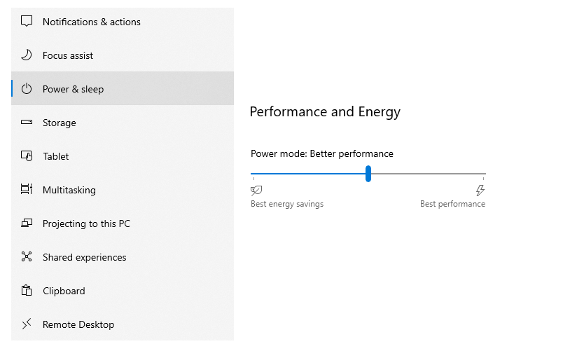 Menu Power and Sleep di Windows