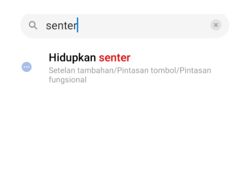 Cari Senter di Setelan HP